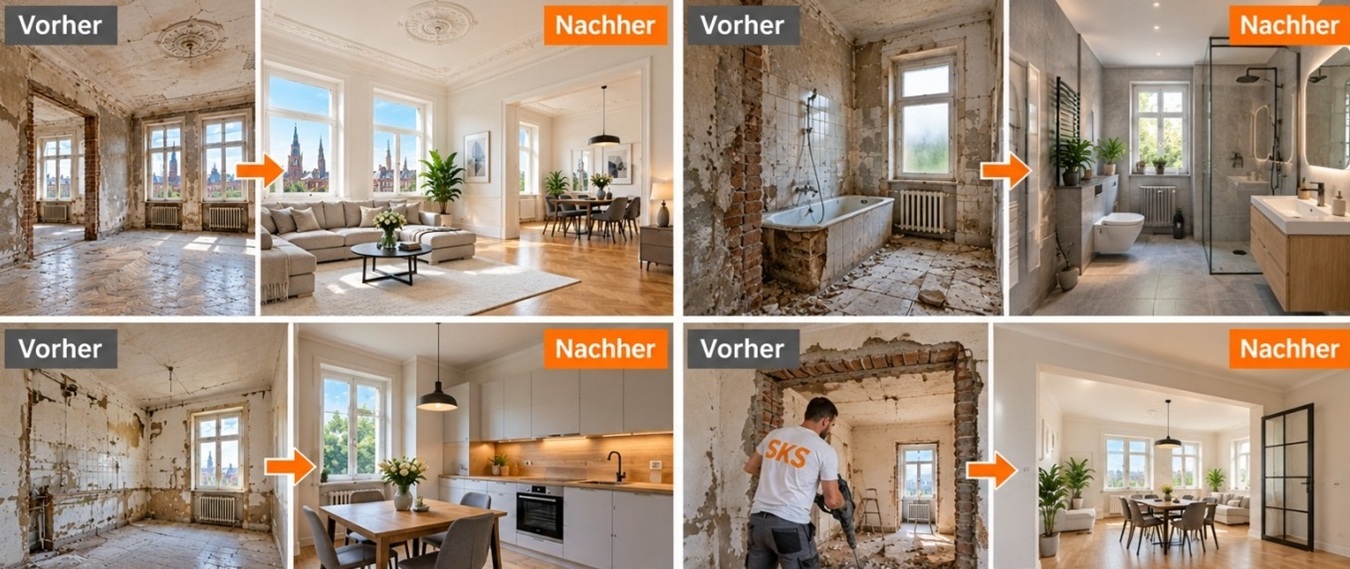 Bausanierungen in Hamburg Fa. SKS Saniert verschiedene Wohnungen